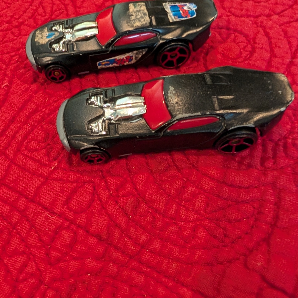 Mattel Black and Red Racing Cars